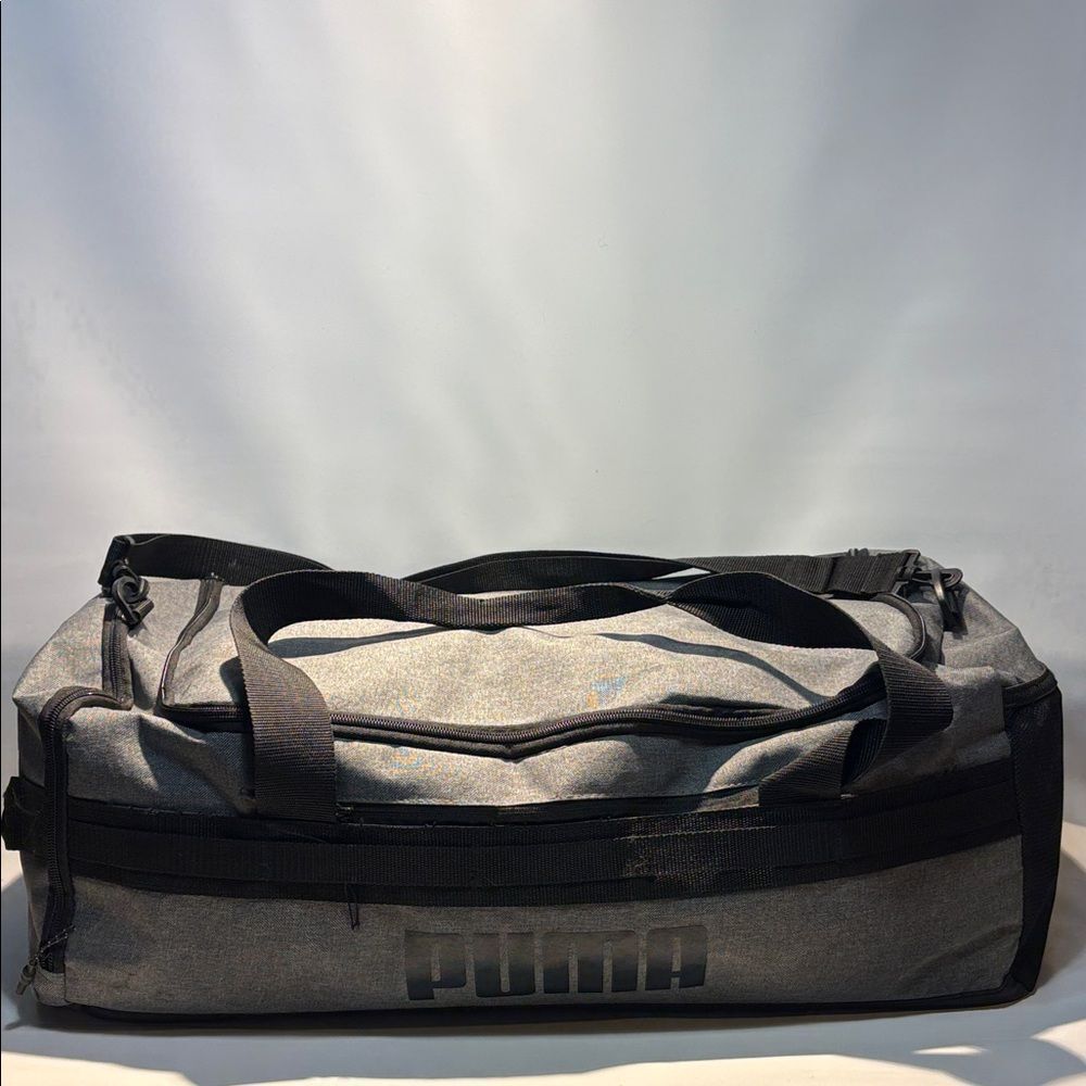 Puma Black and Gray Duffel Bag